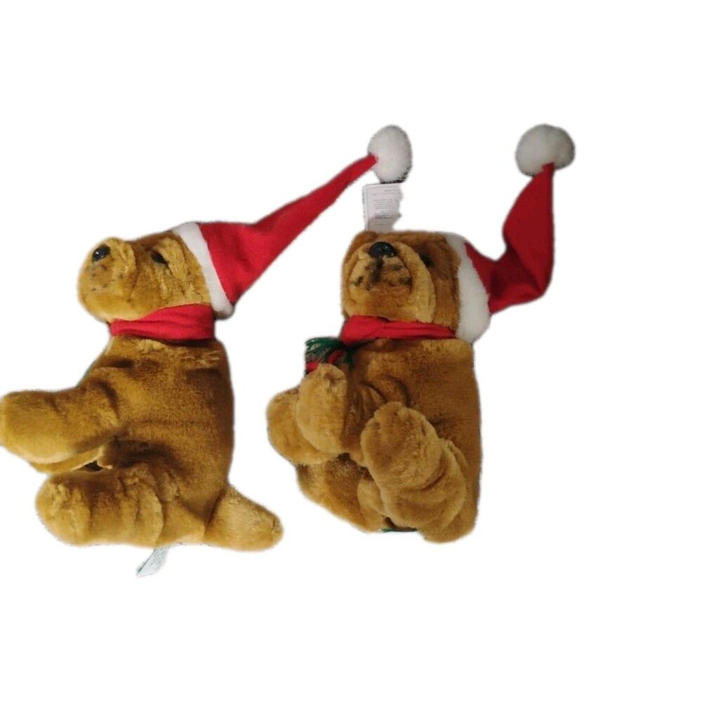 Petal Plush Pierre La Pel Puppy Dog Toyplush Stuffed Christmas 7.5" Hat Scarf